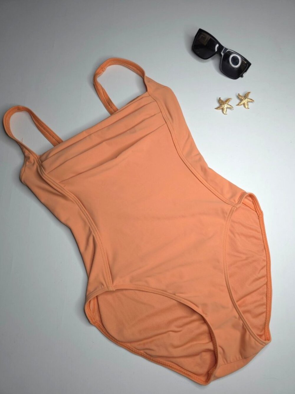 Calvin Klein Swimwear Peach One-Piece Swimsuit - Size Medium- Padded